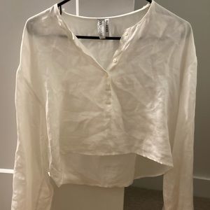 Zara white cropped top